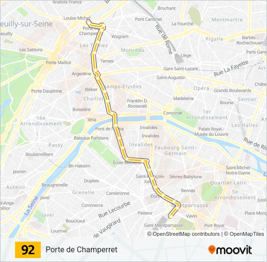 92 Bus Line Map