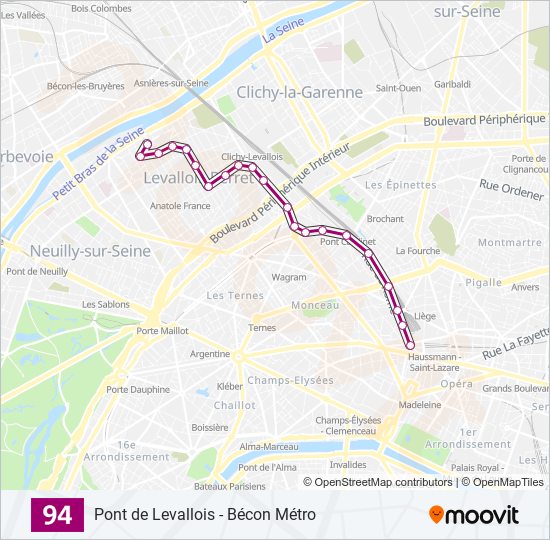 94 bus Line Map