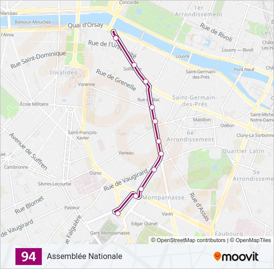 94 bus Line Map