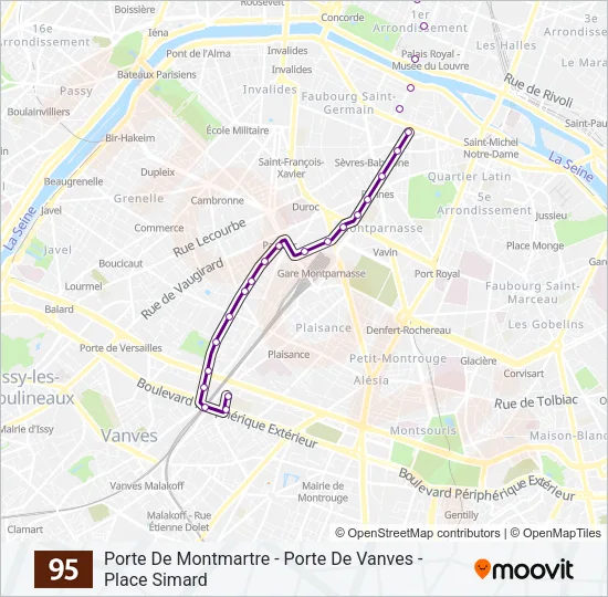 95 Bus Line Map