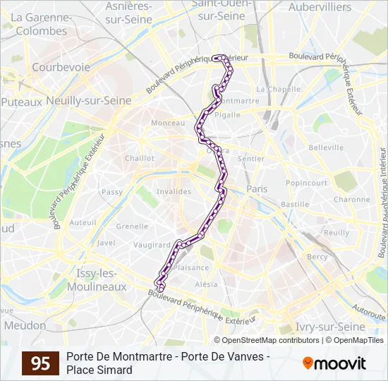 95 Bus Line Map