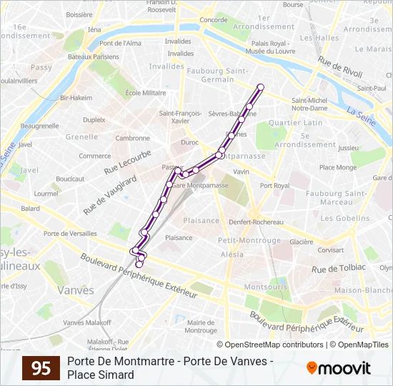 95 Bus Line Map