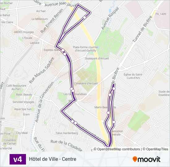 V4 Bus Line Map