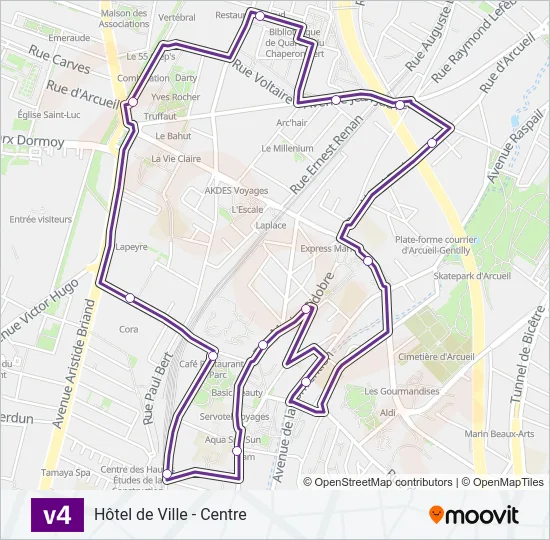 V4 Bus Line Map