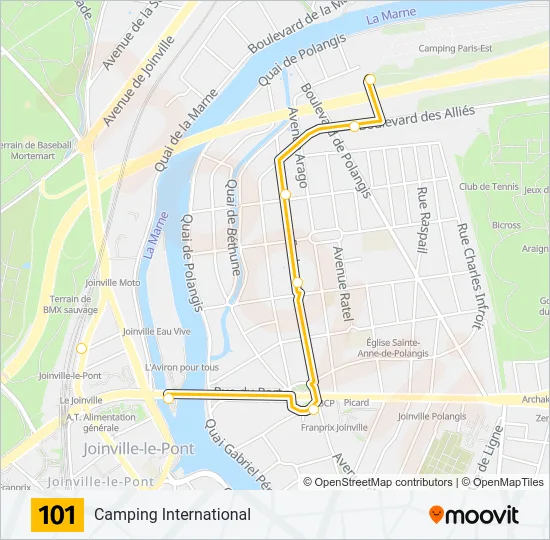 101 Bus Line Map
