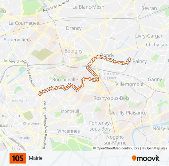 105 Bus Line Map