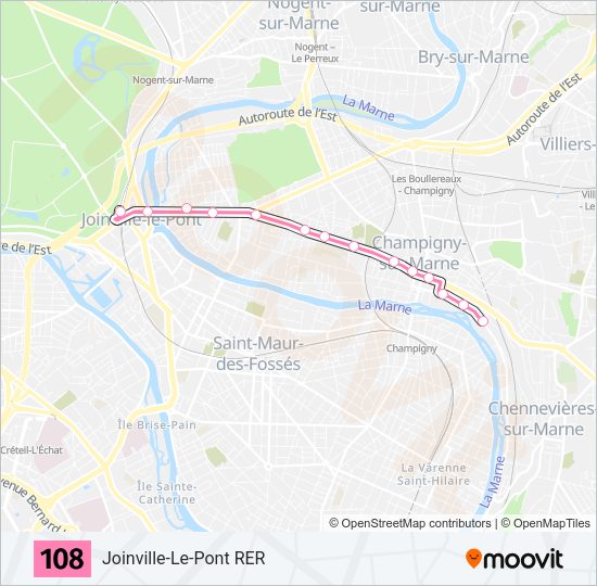 108 Bus Line Map