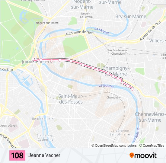 108 Bus Line Map