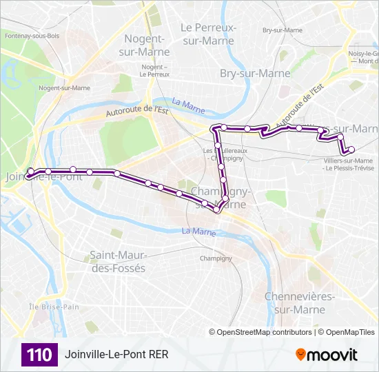 110 Bus Line Map