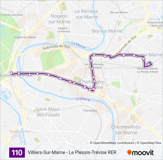 110 Bus Line Map