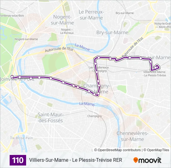 110 Bus Line Map