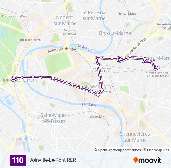110 bus Line Map