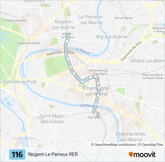 116 Bus Line Map