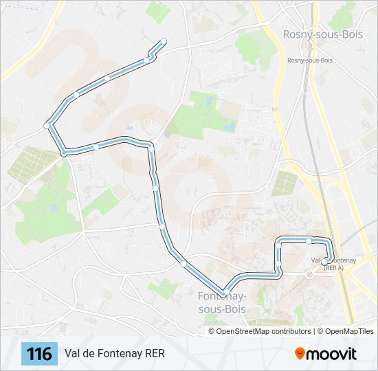 116 bus Line Map