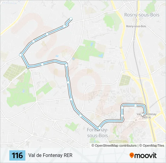 116 Bus Line Map