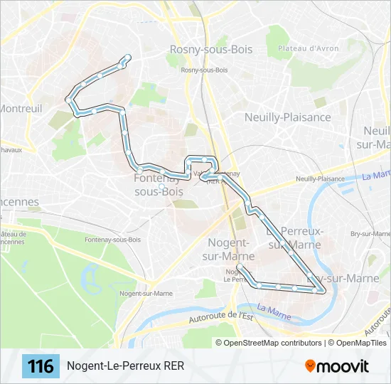 116 Bus Line Map