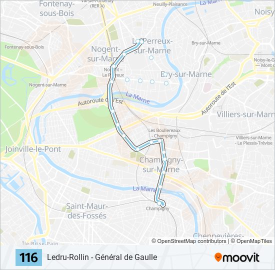 Mapa de 116 de autobús