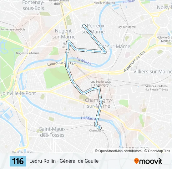 116 Bus Line Map