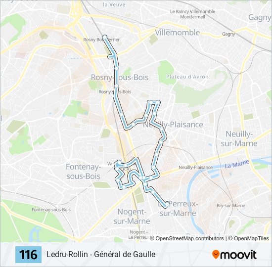 116 Route: Schedules, Stops & Maps - Ledru-Rollin - Général de Gaulle ...