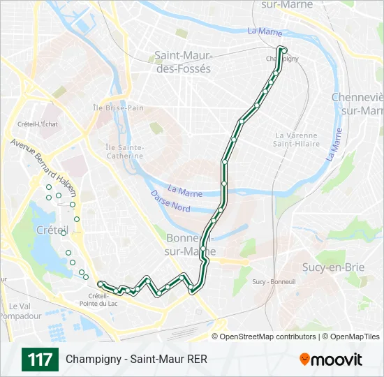 117 Bus Line Map