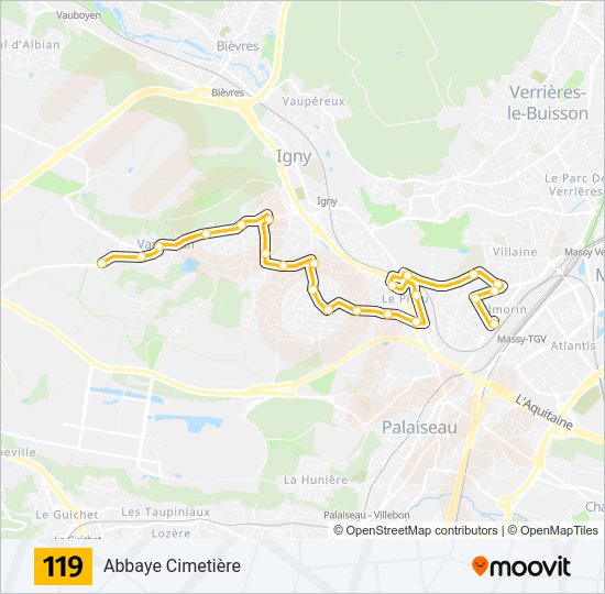 119 bus Line Map