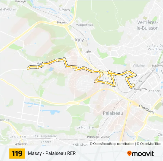 119 Bus Line Map