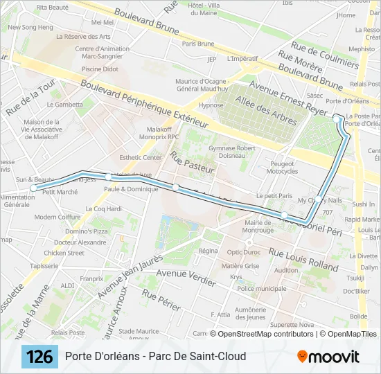 126 Bus Line Map