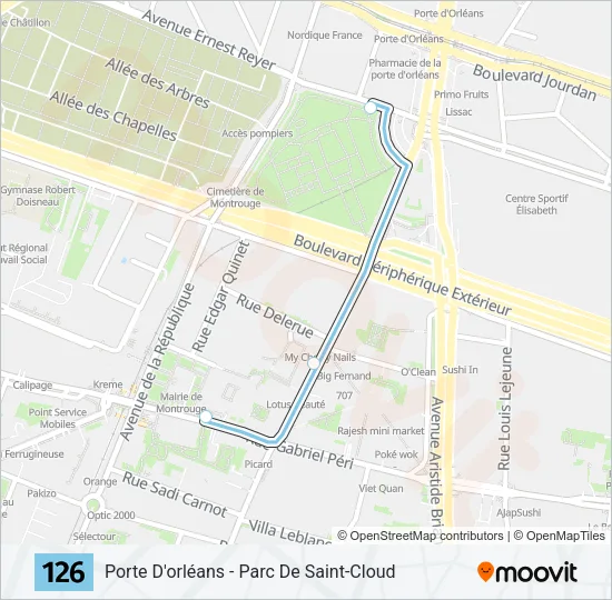 126 Bus Line Map