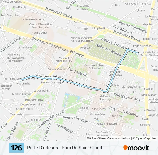126 Bus Line Map