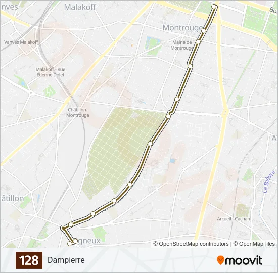 128 Bus Line Map