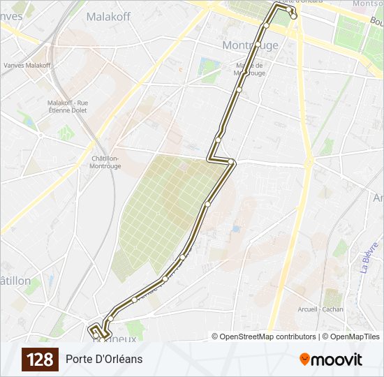 128 Bus Line Map
