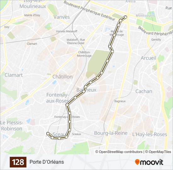 Mapa de 128 de autobús