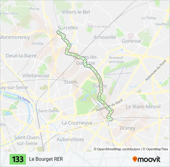 133 Bus Line Map
