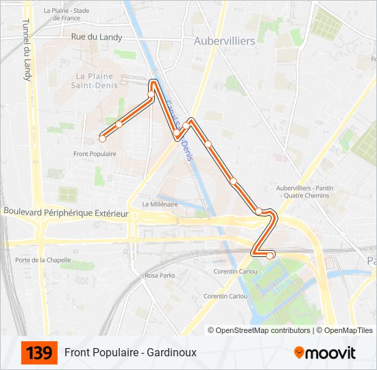 Mapa de 139 de autobús