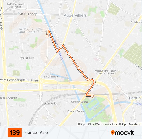 139 Route: Schedules, Stops & Maps - France - Asie (Updated)