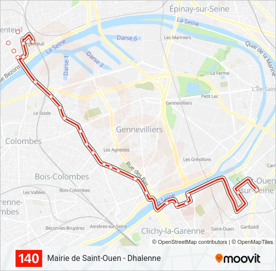 140 Bus Line Map