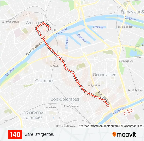 140 Bus Line Map