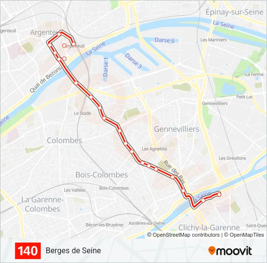 140 Bus Line Map