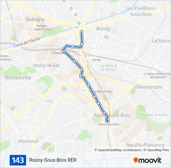 143 Bus Line Map