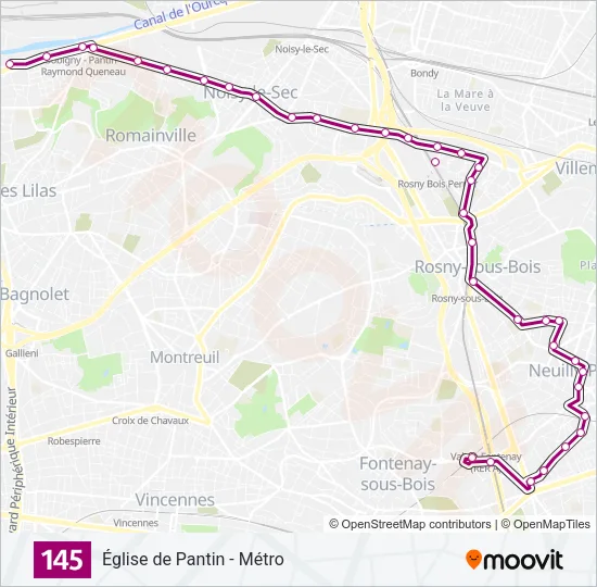 145 Bus Line Map
