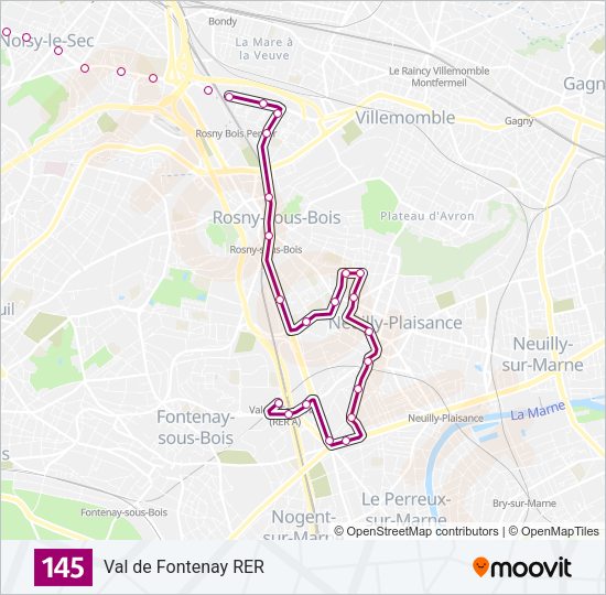 145 Bus Line Map