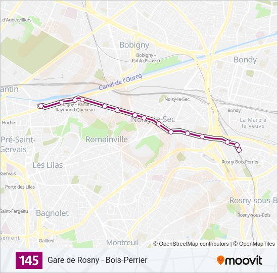 145 Bus Line Map