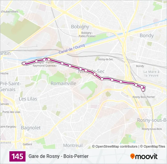 145 Bus Line Map