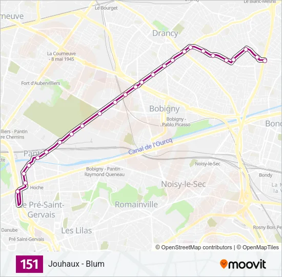 151 Bus Line Map