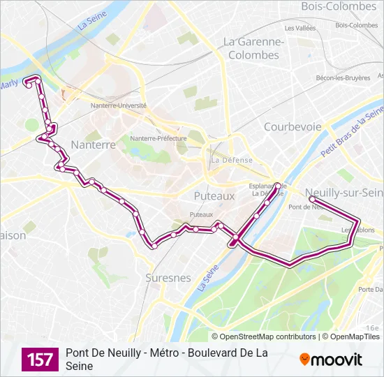 157 Bus Line Map