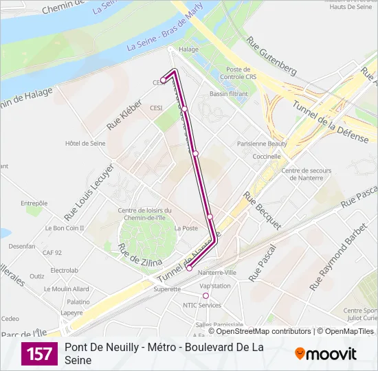 157 Bus Line Map