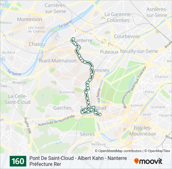 160 bus Line Map