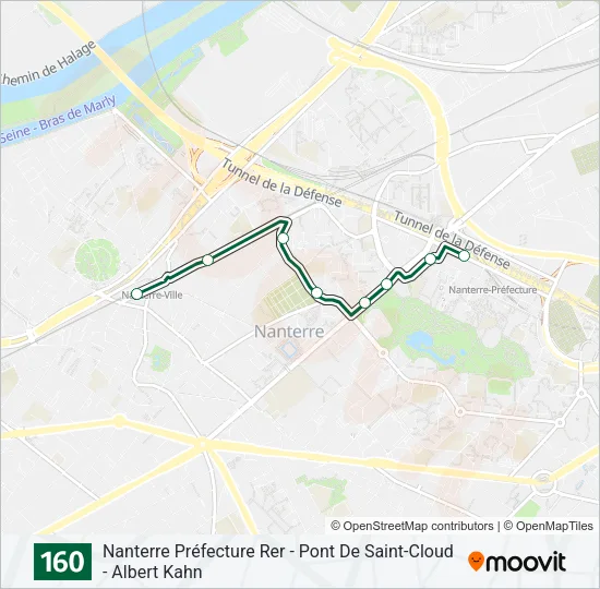 160 Bus Line Map