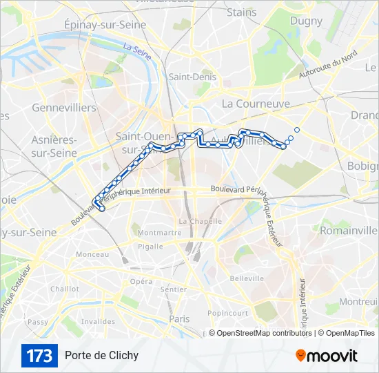 173 Bus Line Map