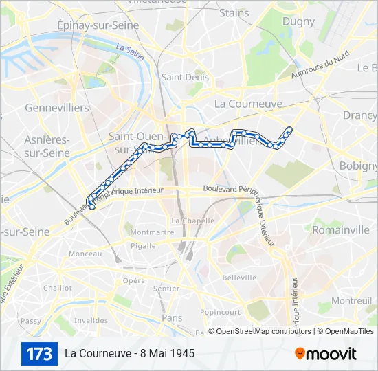 173 Bus Line Map